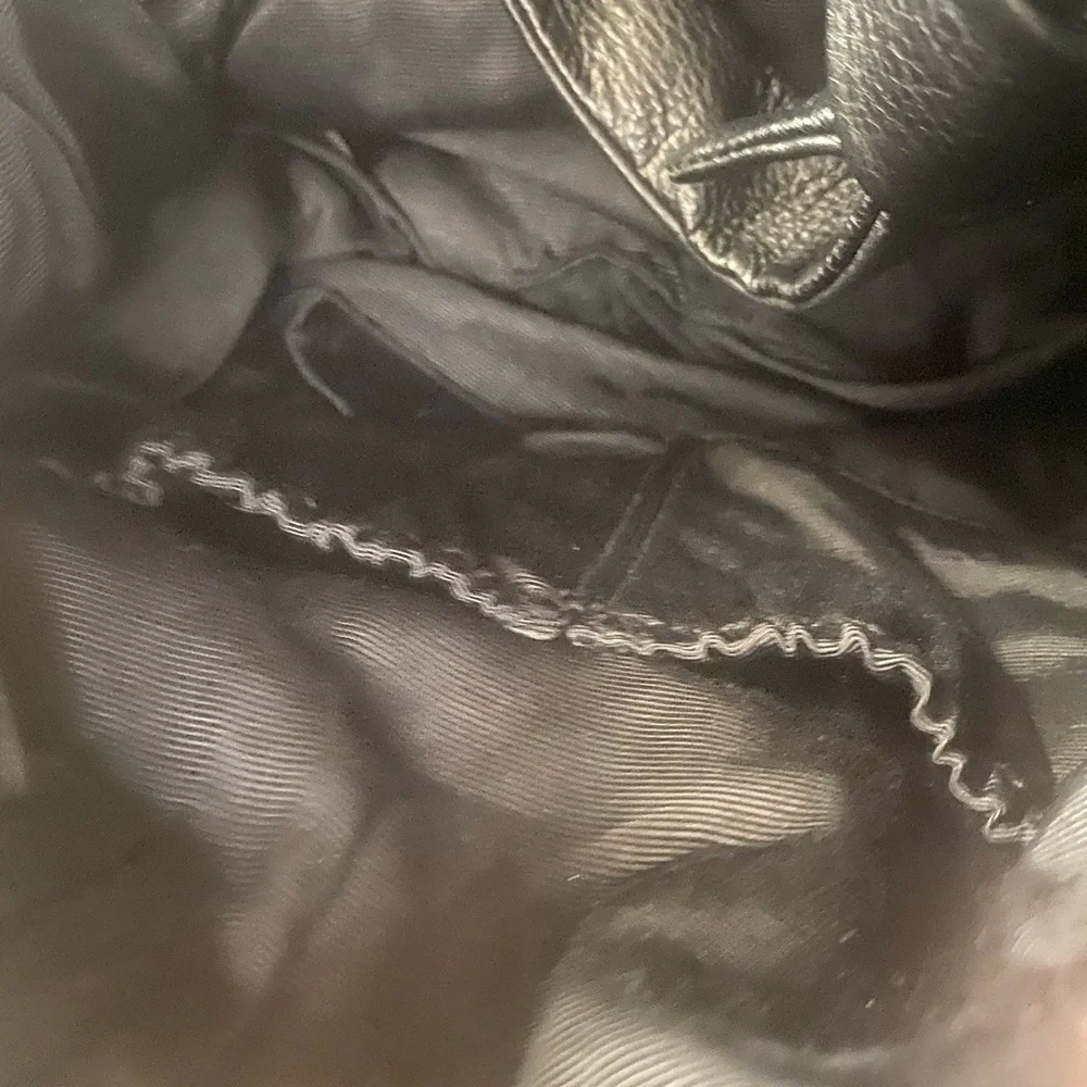 Elliott Lucca Black Leather Hobo Bucket Bag